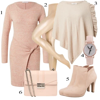 Outfit sa Bež/Pink/Plava Čizmica Tamaris "Tvoj otmjeni outfit"