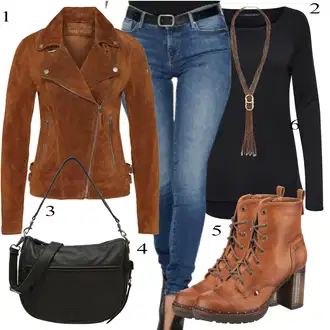 Outfit s Šedá/Hnědá/Khaki/Béžová Bunda s Bočním Zipem/Kožené Bund Kožená vintage bunda/Bunda z Umělé Kůže/Motorkářské Bund/Kožené Bund/Motorkářská bunda Freaky Nation "Trendový podzimní outfit"