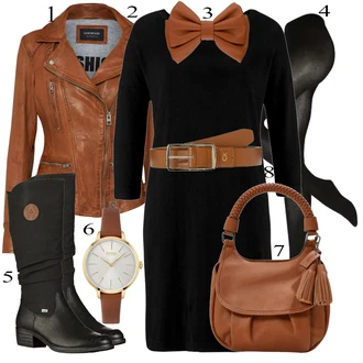 Zimske Outfiti mit Črna/Bela Obleka VERO MODA "1"