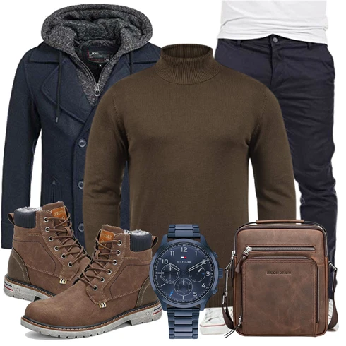 Blau Winter Parka/Wintermantel Indicode Jeans kombinieren