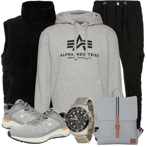 Grau Rucksack Johnny Urban kombinieren