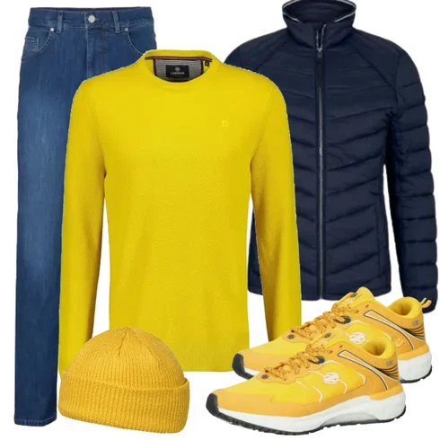 Gelb Sneaker/Leder Sneaker Dockers by Gerli kombinieren