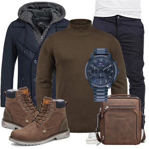Blau Winter Parka/Wintermantel Indicode Jeans kombinieren