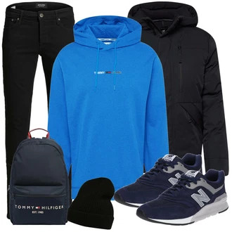 Outfit mit Schwarz Sneaker/Leder Sneaker New Balance "Freizeit Outfit"