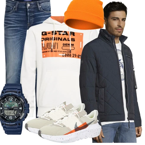 Grau Schuh Sneaker Nike Sportswear kombinieren