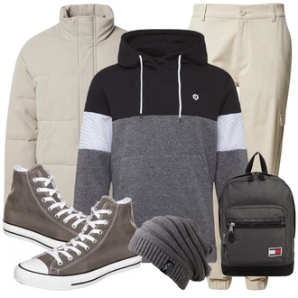 Outfit mit Grau Sneaker Converse "Freizeit Outfit"