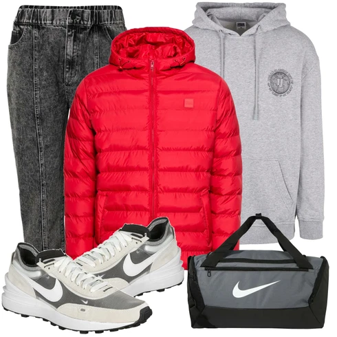 Schwarz/Grau Tasche Nike kombinieren