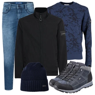 Outfit mit Grau/Weiß Jeans MAC "Herbstlicher Look"