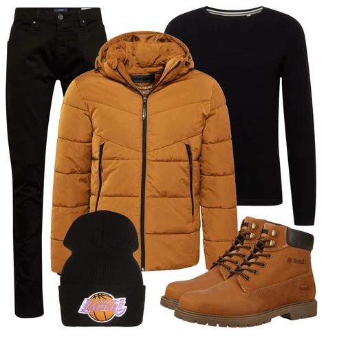 Orange/Braun WinterJacke Tom Tailor Denim kombinieren