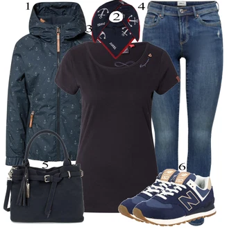 Outfit s Černá Teniska New Balance "Ulice Styl Outfit"