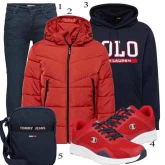outfit mit Rdeča Superga Champion Authentic Athletic Apparel "Priložnostna oblačila"
