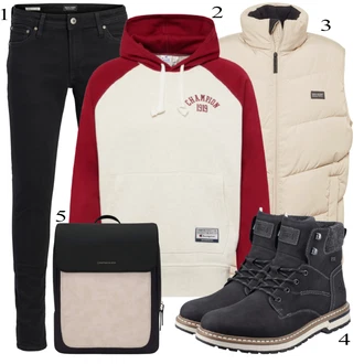 outfit mit Črna Škorenj Rieker "Športna oblačila"