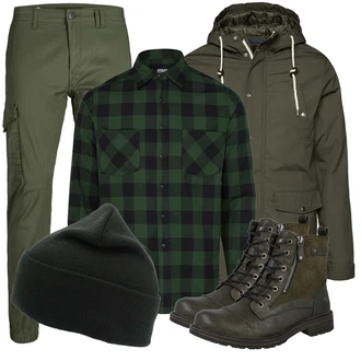 Outfit mit Schwarz Casual Hemd Urban Classics "Outfit für den Herbst"
