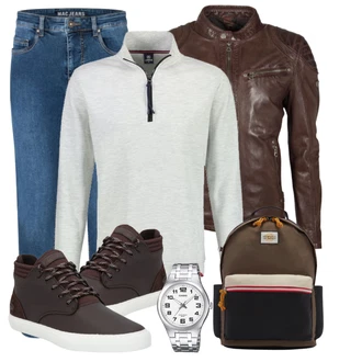 Outfit mit Schwarz Sneaker/Leder Sneaker Lacoste "Outfit für den Herbst"