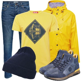 Outfit mit Gelb Sommerjacke/Regenjacke Derbe "Outfit für den Herbst"