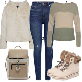 outfit mit Roza/Bež/Modra Škorenj Dockers by Gerli "1"