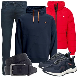 Outfit mit Rot WinterJacke Superdry "Perfekt für den Herbst"