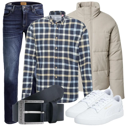 Schwarz Hose Jack & Jones kombinieren mit Weiß Schuh Sneaker/Leder Sneaker Puma