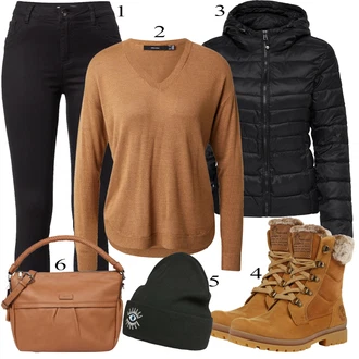 Skinny Outfit s Černá Dlouhá tylová sukně/Dlouhý Zimní Kabát/Kožená bunda/Dlouhé Kardigany About You "Ulice Styl Outfit"