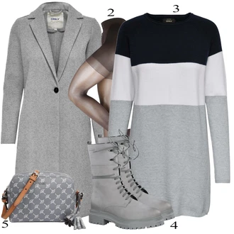 Outfit s Šedá Kozačka Tamaris "1"