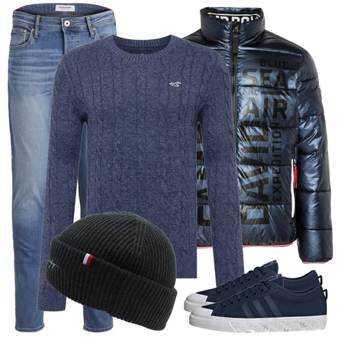Weiß WinterJacke Camp David kombinieren mit Türkis Hose Jack & Jones