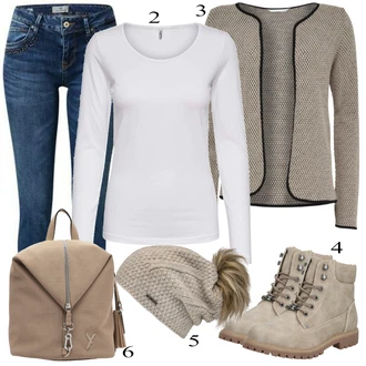 outfit mit Bež Škorenj Tom Tailor "1"