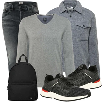 Outfit mit Grau Strickjacke S.Oliver "Praktischer Look"