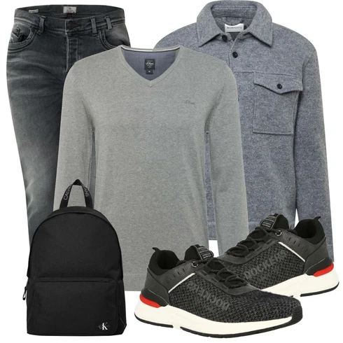 Grau Sommerjacke Nowadays kombinieren mit Grau Strickjacke S.Oliver