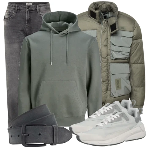 Winterjacke G-Star Raw kombinieren mit Schwarz/Grau Gürtel Vanzetti