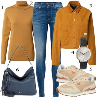 Outfit s Žlutá Pletený Oděv ESPRIT "Praktický vzhled"