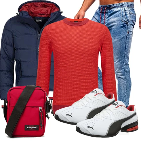 Winter Parka/Regenjacke kombinieren mit Grau Schuh Puma