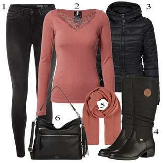 outfit mit Črna Škorenj Rieker "1"