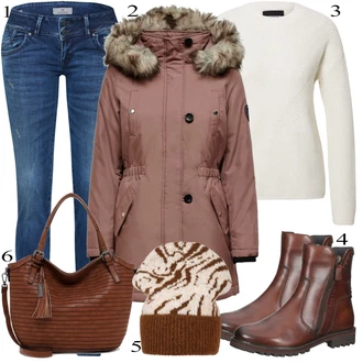 outfit mit Bela/Rjava Dežna Jakna Only "1"