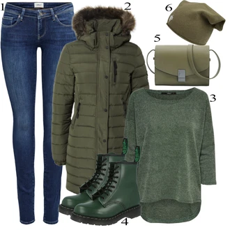 outfit mit Zelena/Črna Zimska Jakna Superdry "1"