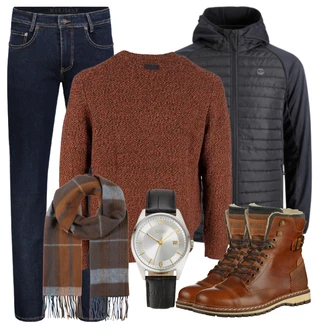 Outfit mit Rot Schuh Stiefel Bullboxer "Winterliche Stimmung"