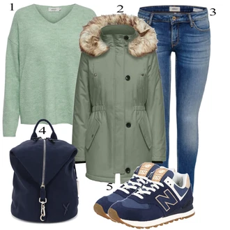 Zimske Outfiti mit Siva Pletenina Only "1"