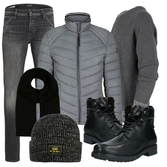 Outfit mit Schwarz Schal About You "Winterlicher Look"