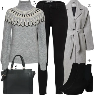 Outfit s Černá/Tmavě zelená Páska s Kapsou/Pouzdro/Collier About You "Perfekt na podzim"