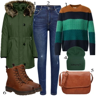 outfit mit Rdeča Škorenj Mustang "1"