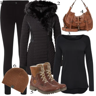 outfit mit Rdeča Škorenj Rieker "1"