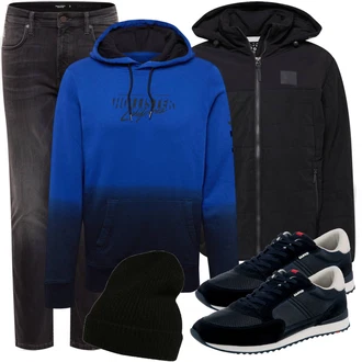 Outfit mit Schwarz Sneaker/Leder Sneaker Lloyd "Alltags Outfit"