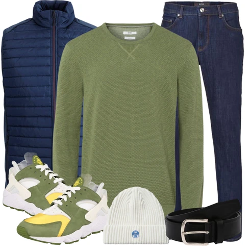 Grau Schuh Sneaker/Leder Sneaker Nike Sportswear kombinieren