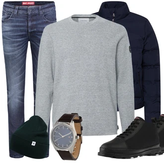 Outfit mit Schwarz WinterJacke Superdry "Alltags Outfit"