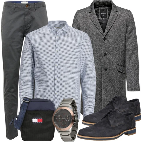 Schwarz SchulterTasche Tommy Jeans kombinieren mit Grau Casual Hemd Jack & Jones