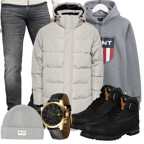 Grau Accessoire Hut Mustang kombinieren