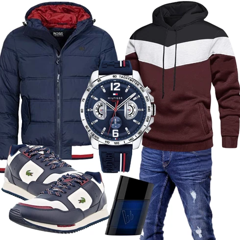 Winter Parka/Regenjacke kombinieren mit Schuh Sneaker Lacoste