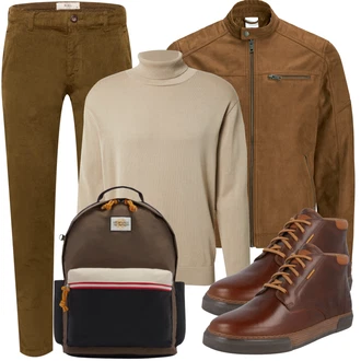 Outfit mit Rot Stiefel Camel Active "Alltags Outfit"