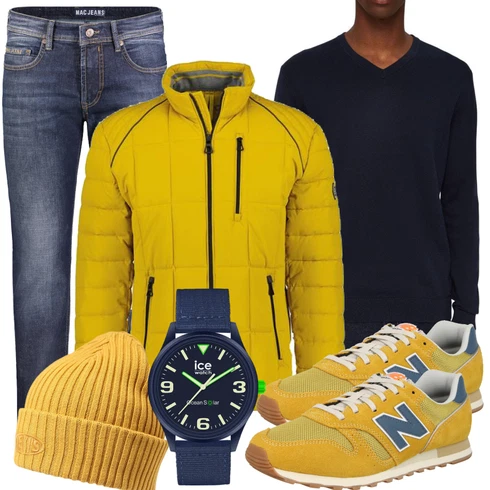 Gelb Schuh Sneaker/Leder Sneaker New Balance kombinieren
