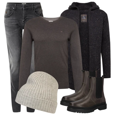 Schwarz Strickjacke Key Largo, Schwarz Strickjacke Tom Tailor kombinieren