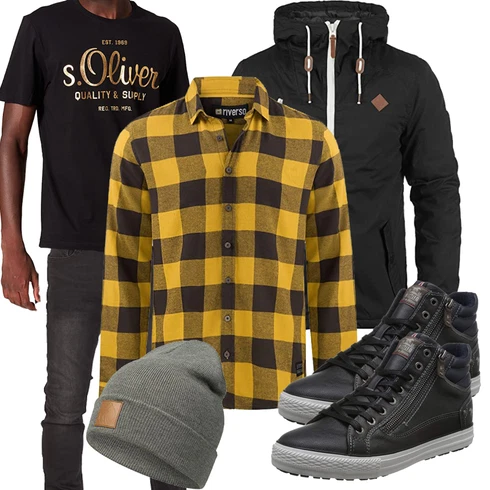 Grau Hut/Winter Parka Occulto kombinieren